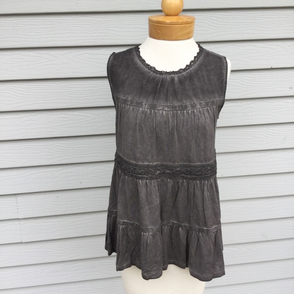 Knox Rose Oil Wash Burnout TankKeyhole back size S